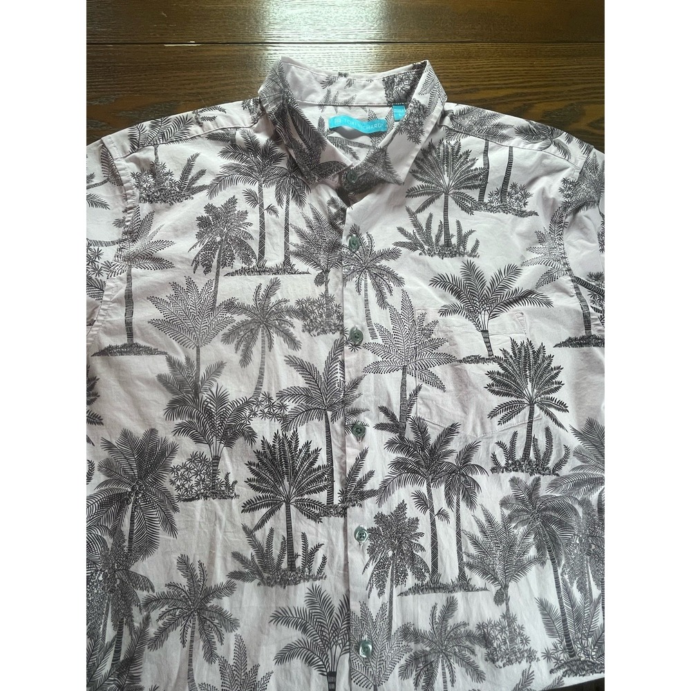 Tori Richard Mens Large Aloha Tropical Pink Hawaiian Shirt Tree AOP Button Down